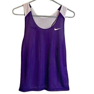 Nike Reversible Sleeveless Jersey Tank Top Purple and White Medium